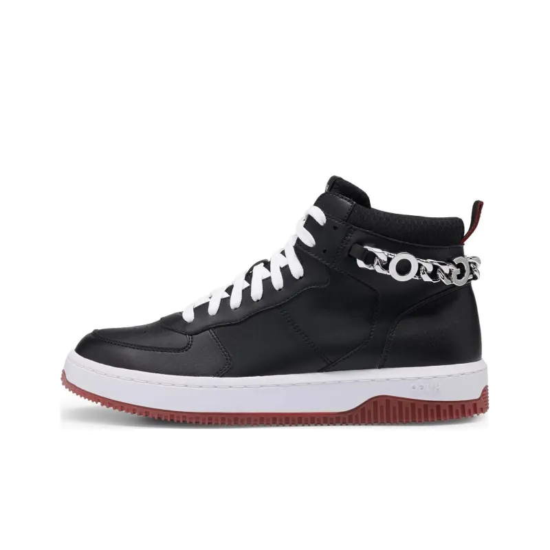 HUGO BOSS Cushioning Wear-Resistant High-Top Skateboard Shoes Women's Black-0