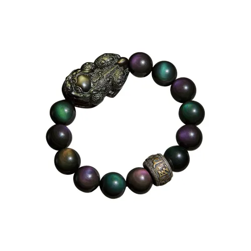 Moonstone Edge Obsidian Jade Bracelets Men's