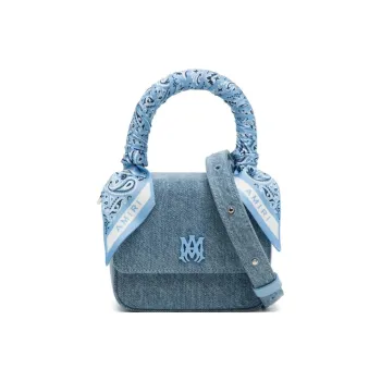 AMIRI Denim Crossbody One Shoulder Handbags Women's Light Blue