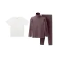 Turtleneck Men's Mocha+270 G Heavyweight Pure White Short-Sleeved