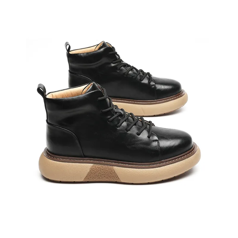 TRUMPPIPE High-Top Casual Shoes Men's Black-2