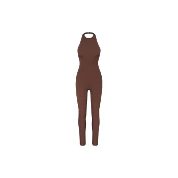 Skims X Swarovski Jelly Sheer Halter Catsuit Onyx