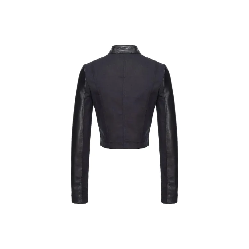 PINKO Zip Up Mock Neck Cropped Jacket-1