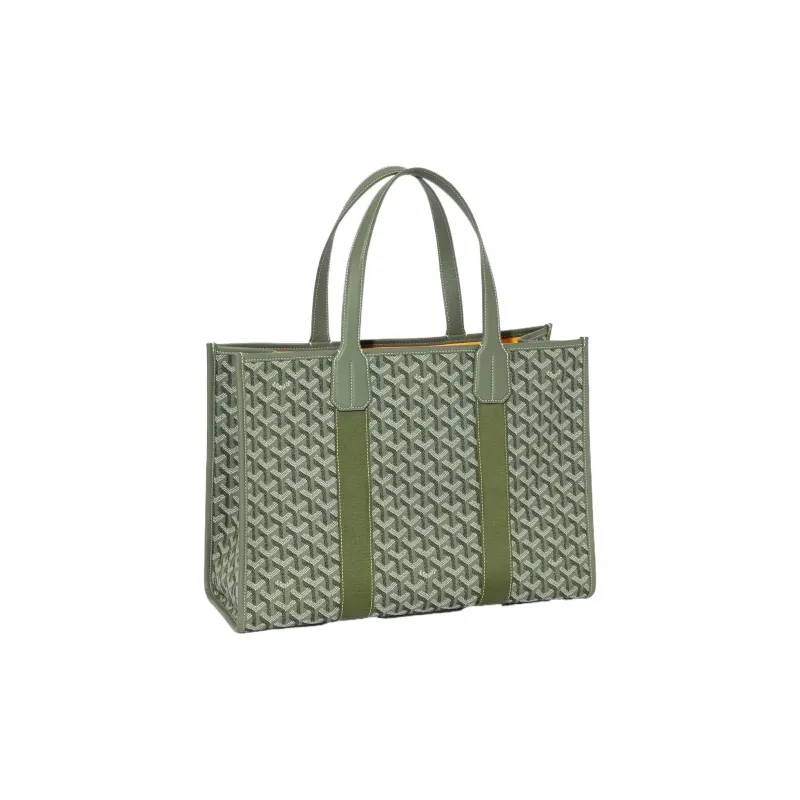 GOYARD Villette Canvas With Leather Tote Bag Shopping Bag Shoulder Bag Handbag Medium Size Unisex Khaki & Green-1