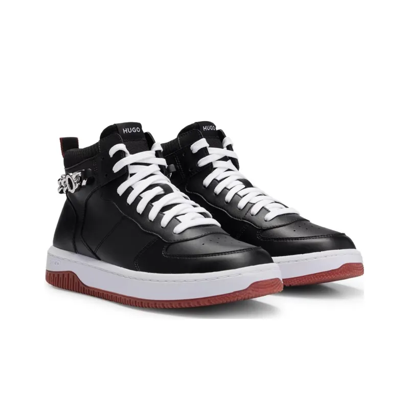 HUGO BOSS Cushioning Wear-Resistant High-Top Skateboard Shoes Women's Black-2