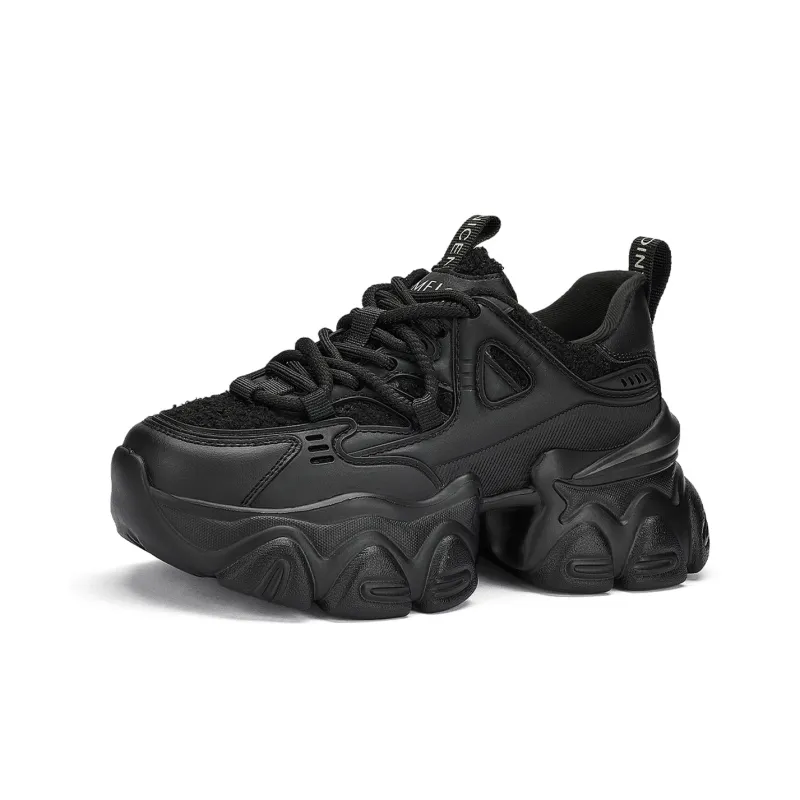 GEMEIQ Cushioning Abrasion Resistant Coverage Height Increasing Low Top Chunky Sneakers With EVA Outsole 8cm Women's-15