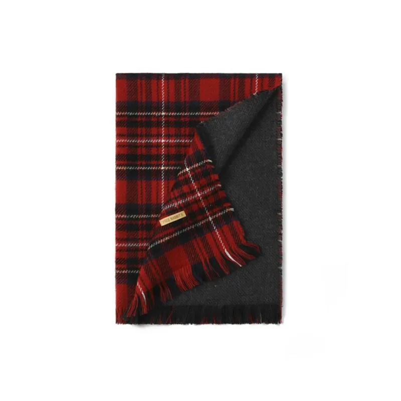 FREE RABBITⅡ Faux Cashmere Knit Scarves Unisex Red-1