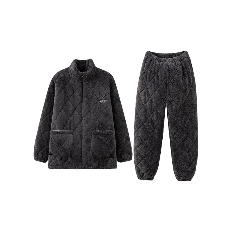 MIOJUER Pajama Set Men's Dark Gray-0