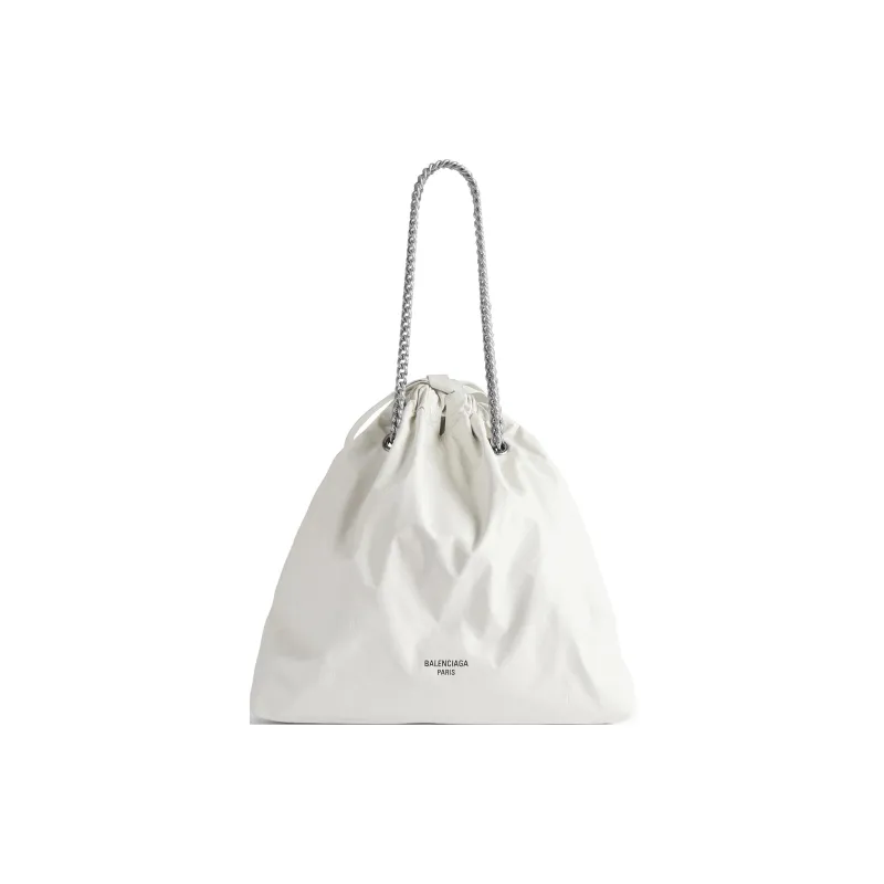 Balenciaga CRUSH Embossed Calfskin Tote Bag, Shopping Bag, Handbag, Shoulder Bag Women's White-4