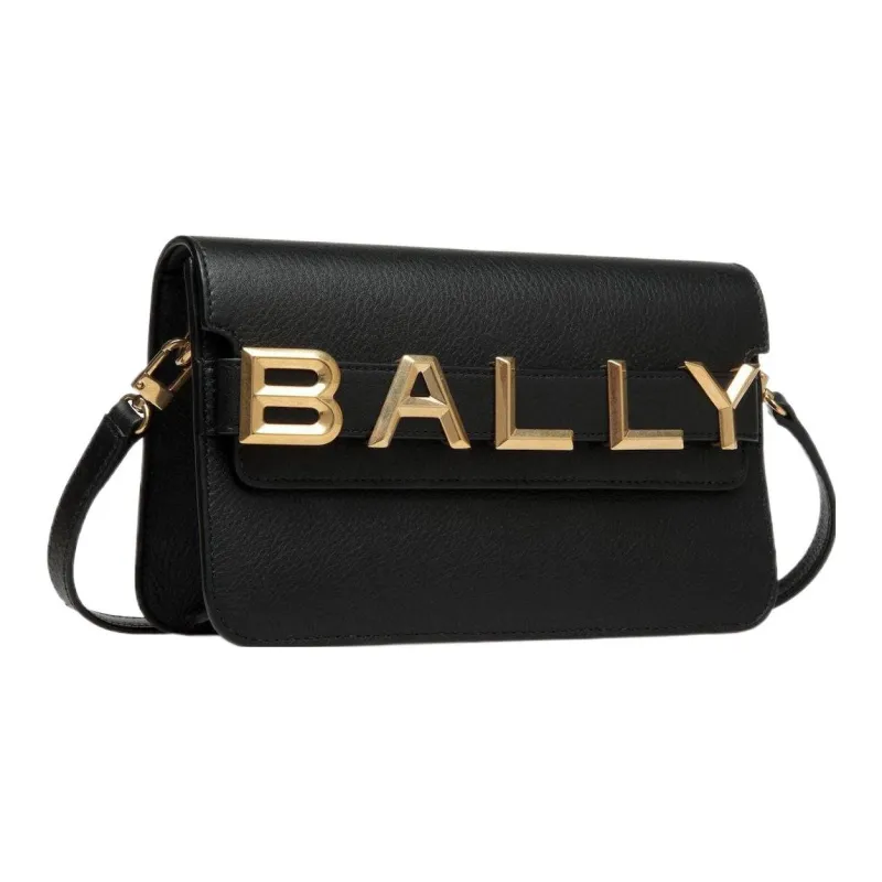 BALLY Cow Leather Square Bag Shoulder Bag Crossbody Bag Women's Black-1