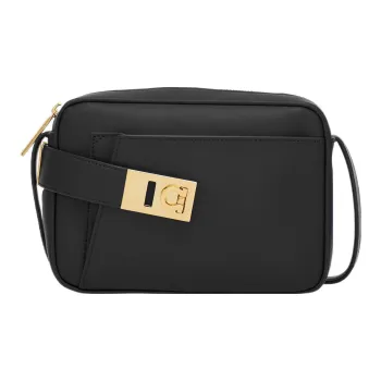 FERRAGAMO Calfskin Camera Bag, Shoulder Bag, Crossbody Bag Small Size Women's Black