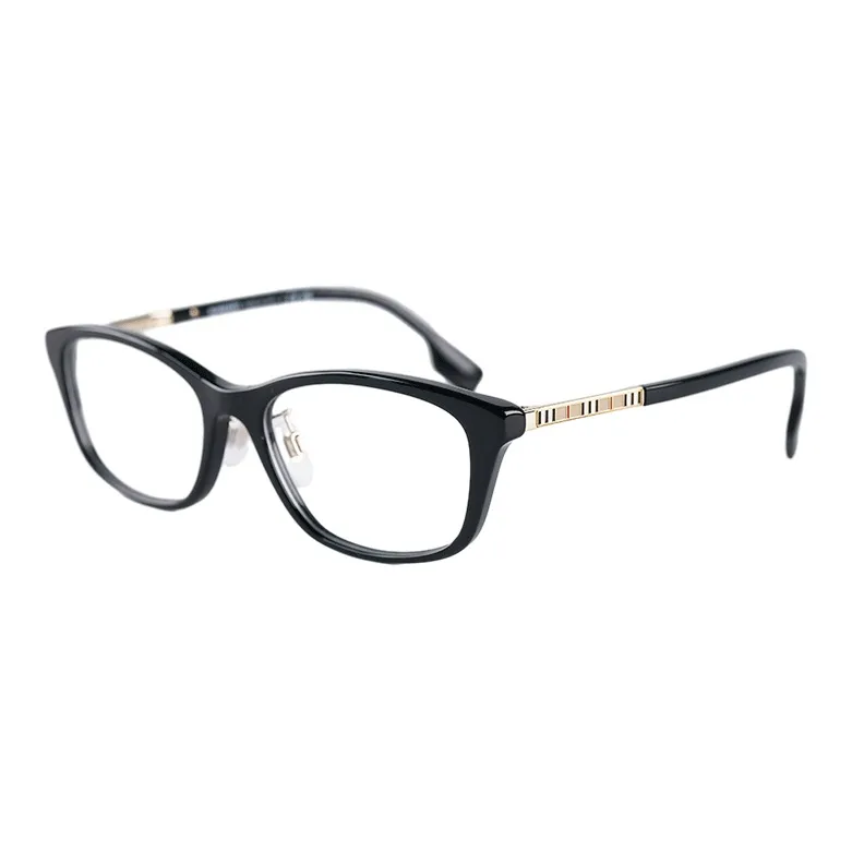 Burberry Plate And Metal Square Eyeglass Frames Unisex Black-0