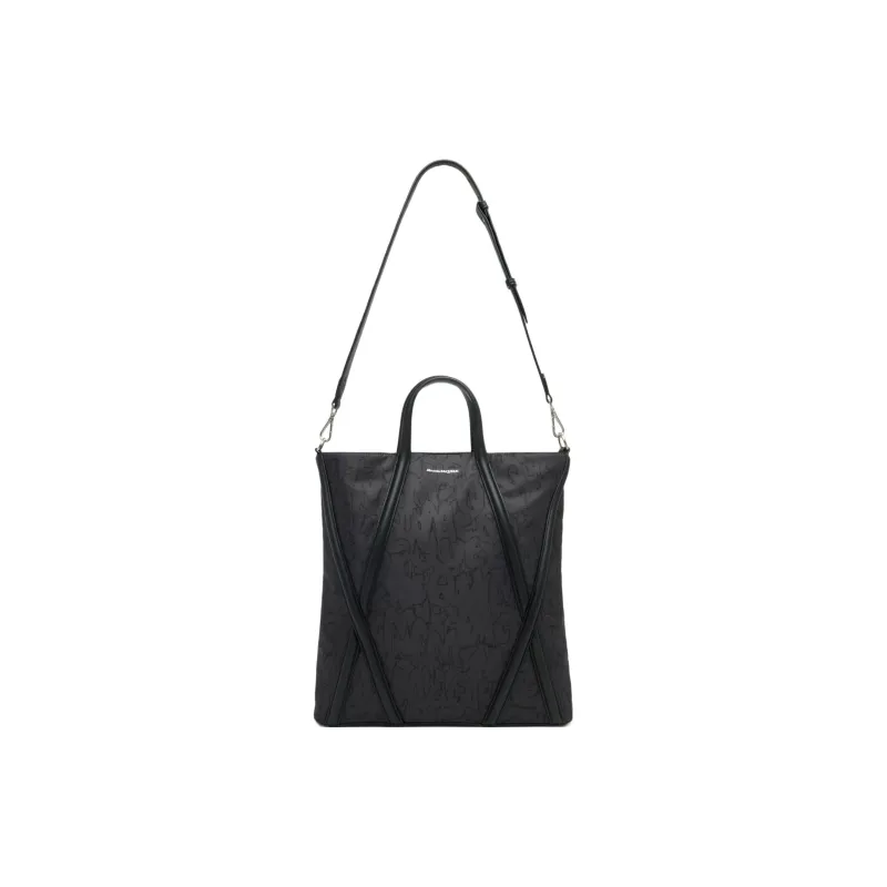 Alexander McQueen Polyester Tote Bag Shopping Bag Shoulder Bag Crossbody Bag Handbag Regular Men's Black-1