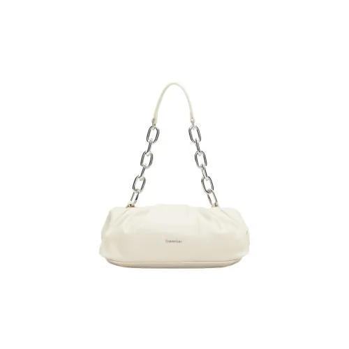 CALVIN KLEIN Recycled Polyester Portable One Shoulder Clutch Small Size Women's Stony Beige