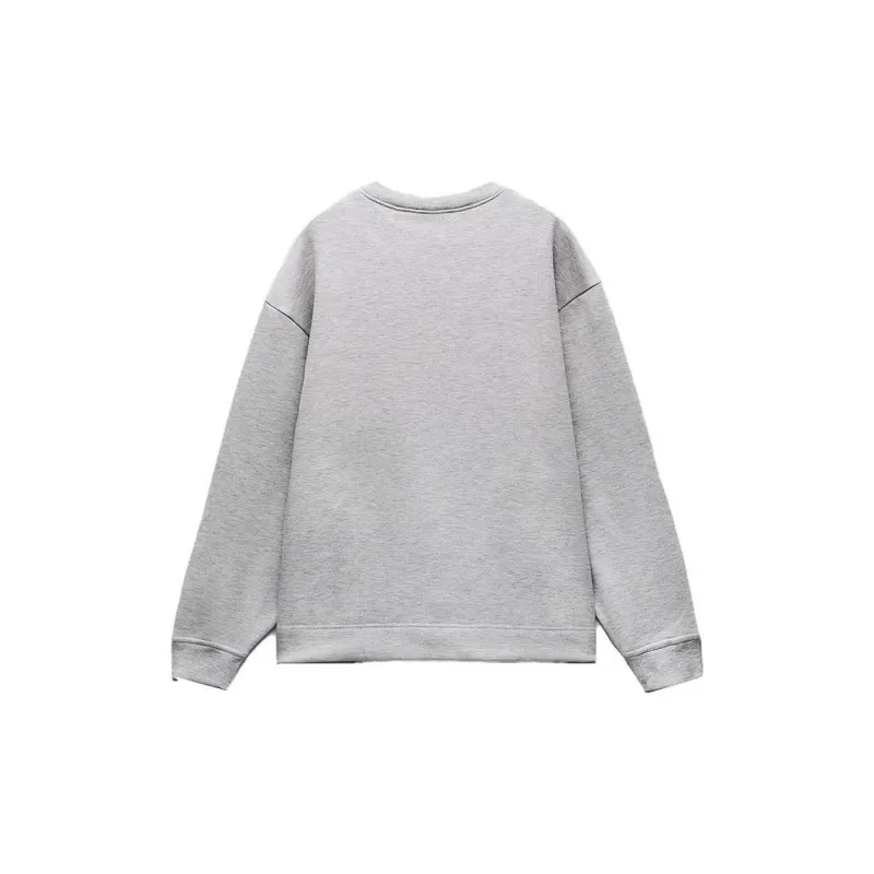 ZARA Sweatshirts Women's Zebra Print Gray-1