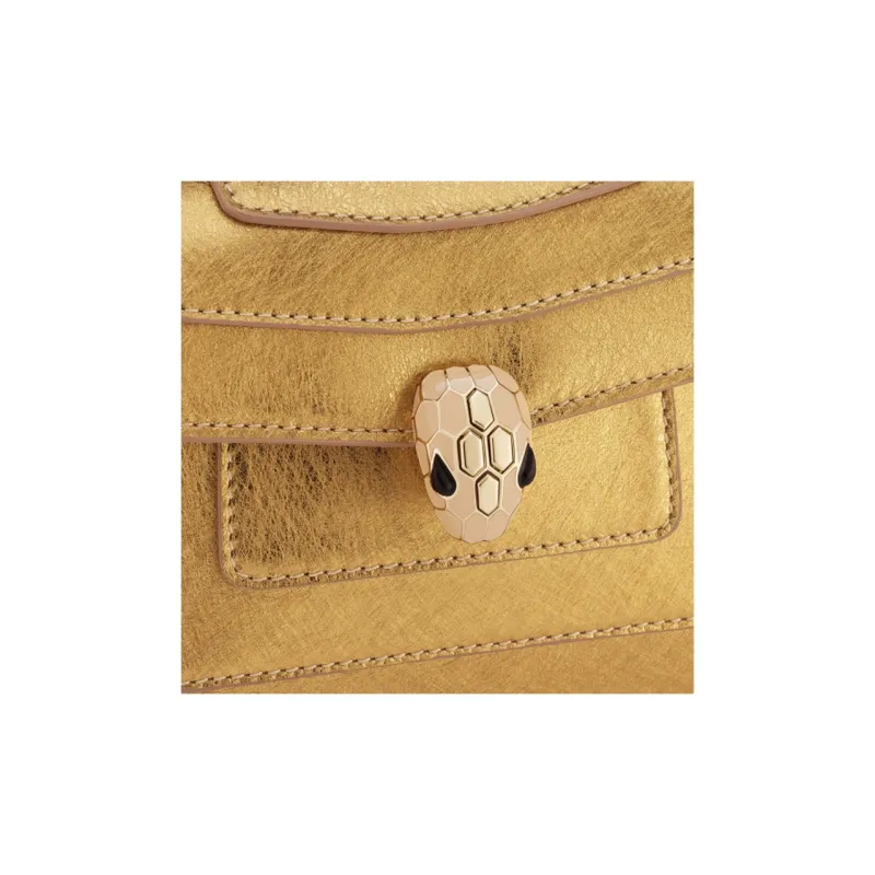 BVLGARI Serpenti Forever Series Calfskin Shoulder Bag Crossbody Bag Mini Women's Gold-4