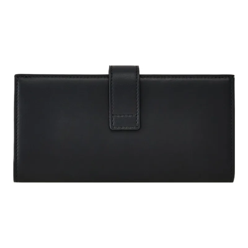 FERRAGAMO GANCINI Smooth Calf Leather Wallet Regular Women's Black & Nylund Pink-1