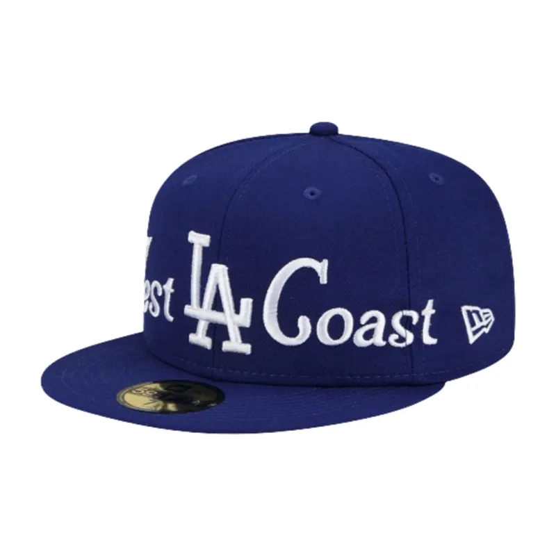 New Era Los Angeles Dodgers West Coast Script 59Fifty Fitted Hat-0