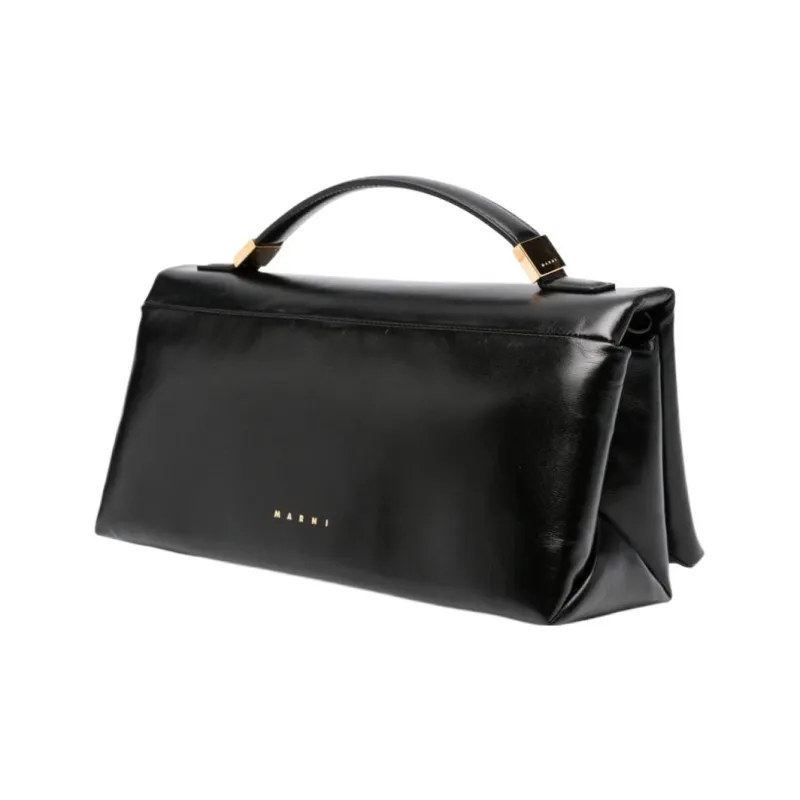 MARNI Prisma Logo-stamp Leather Tote Bag-1