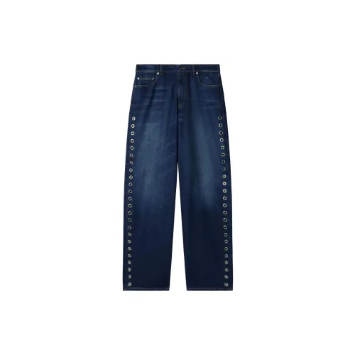 OFF-WHITE Eyelet Loose-fit Jeans