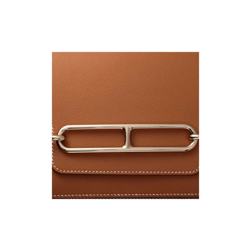 HERMES Roulis Evercolor Calfskin Pig Nose Shoulder Bag, Crossbody Bag Mini Women's 37 Gold Brown-10