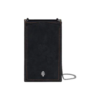 Alexander McQueen 100% Cotton One Shoulder Crossbody Cell Phone Pouch Regular Women's Denim Blue