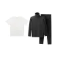 Turtleneck Men's Charcoal Black+270 G Heavyweight Pure White Short-Sleeved