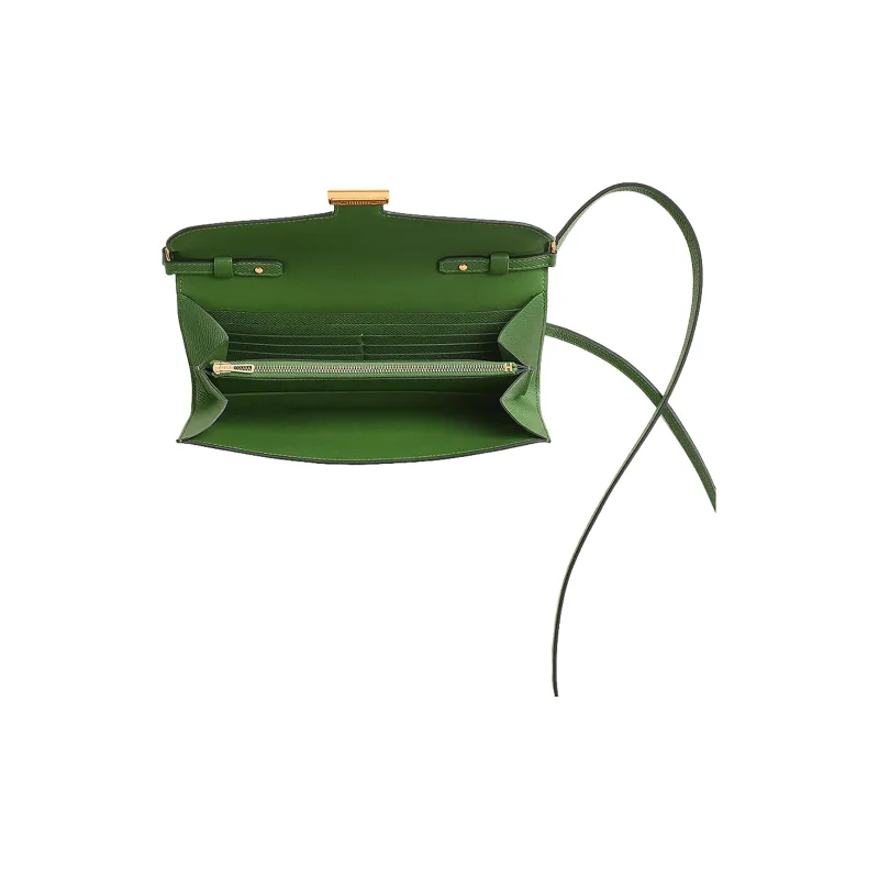HERMES Constance To Go Epsom Leather Wallets Clutches Shoulder Bag Crossbody Bag Women's A8 Yuka Silk Green-2
