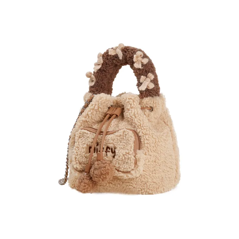 Miffy Faux Lambswool One Shoulder Handbags Regular Women's Brown/Yellow-2