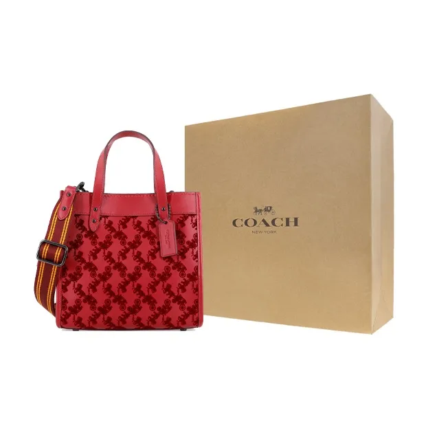 COACH Field Cow Leather Tote Bag Shopping Bag Handbag Shoulder Bag Crossbody Bag Medium Size Women's Burgundy-8