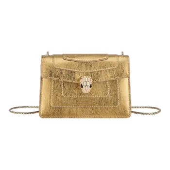 BVLGARI Serpenti Forever Series Calfskin Shoulder Bag Crossbody Bag Mini Women's Gold