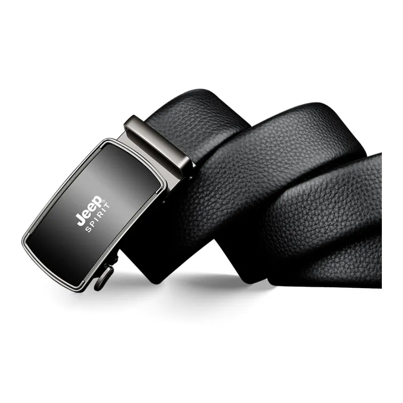 JEEP SPIRIT Automatic Buckle Luxury Elegant Cow Leather Leather Belts Men's Width 3.5CM-20