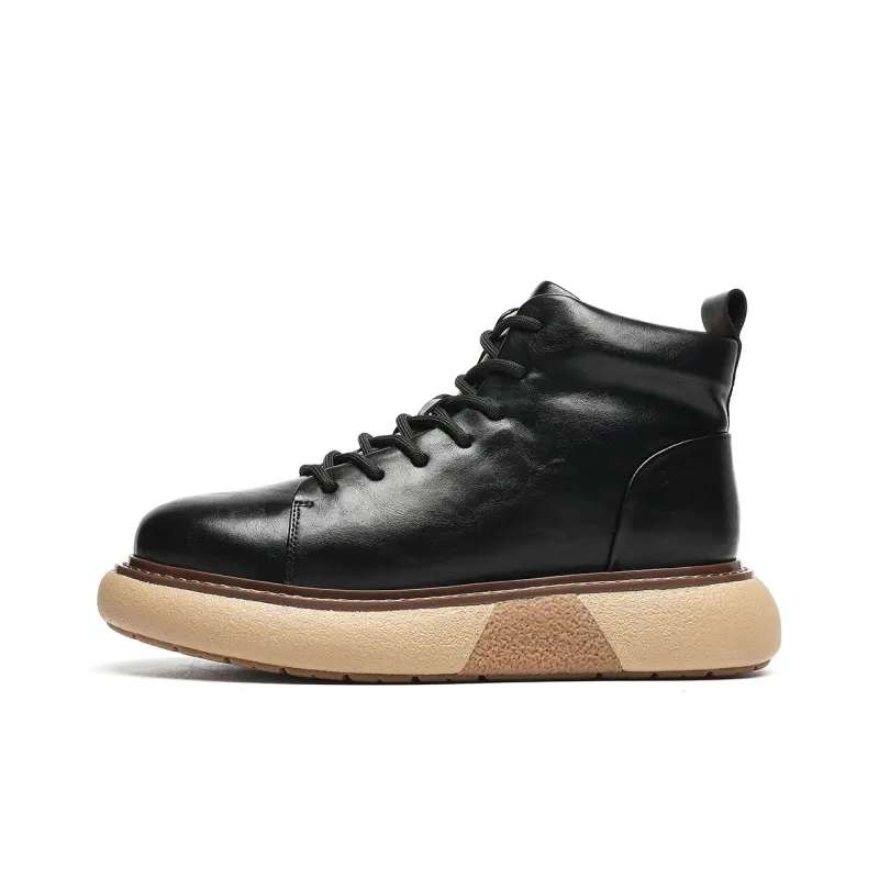 TRUMPPIPE High-Top Casual Shoes Men's Black-0
