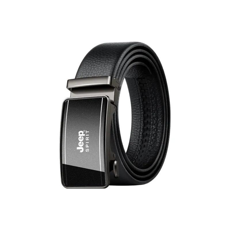 JEEP SPIRIT Automatic Buckle Luxury Elegant Cow Leather Leather Belts Men's Width 3.5CM-26