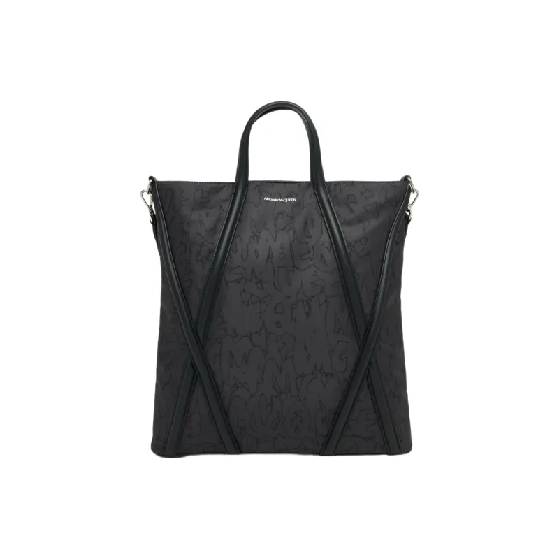 Alexander McQueen Polyester Tote Bag Shopping Bag Shoulder Bag Crossbody Bag Handbag Regular Men's Black-0