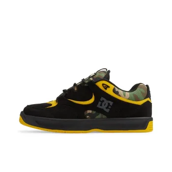 DC Shoes Skateboard Shoes Men Low Top Yellow Black Camouflage
