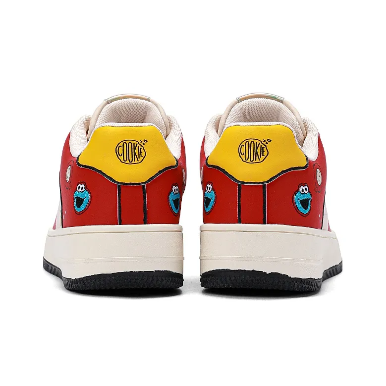 SESAME STREET Skateboard Shoes Unisex Low Top Blackberry/Moonlit Blue/Strawberry Red/Litchi White-17