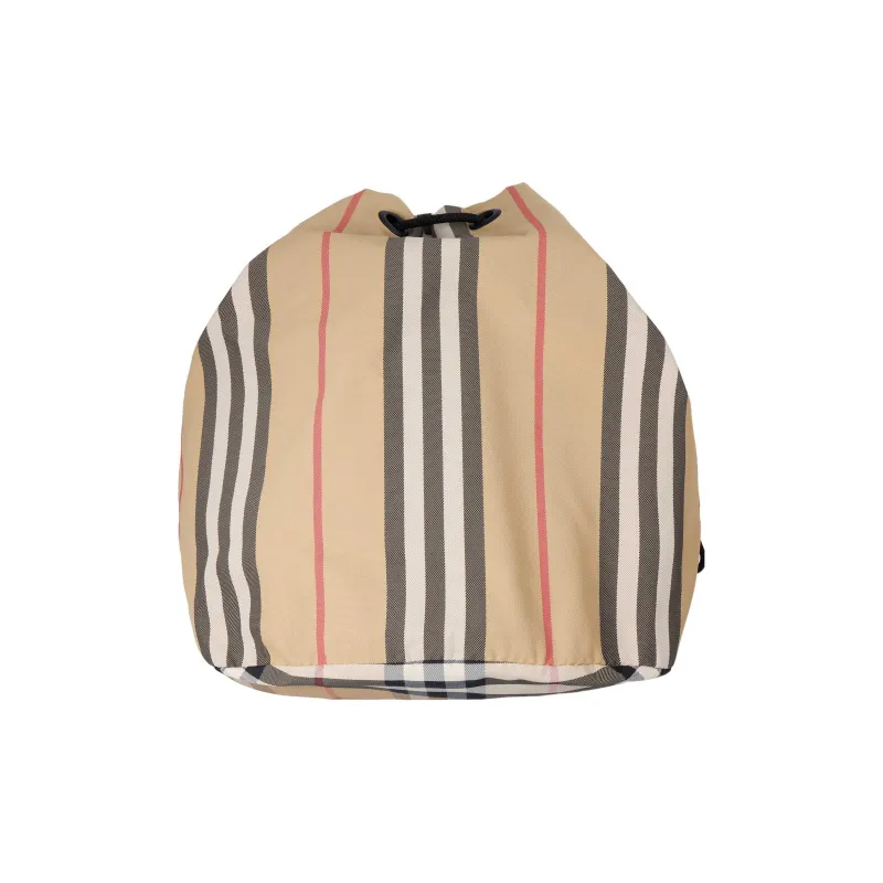 Burberry Logo Print Icon Stripe Drawcord Pouch 'Archive Beige'-3