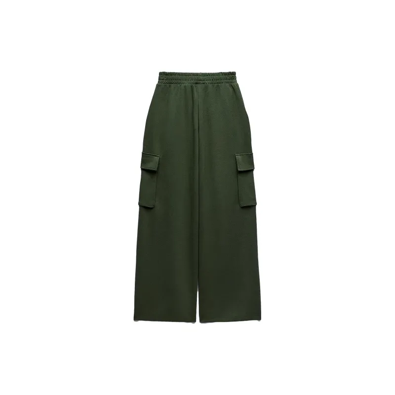 ZARA Cargo Pants Women's Dark Green-1