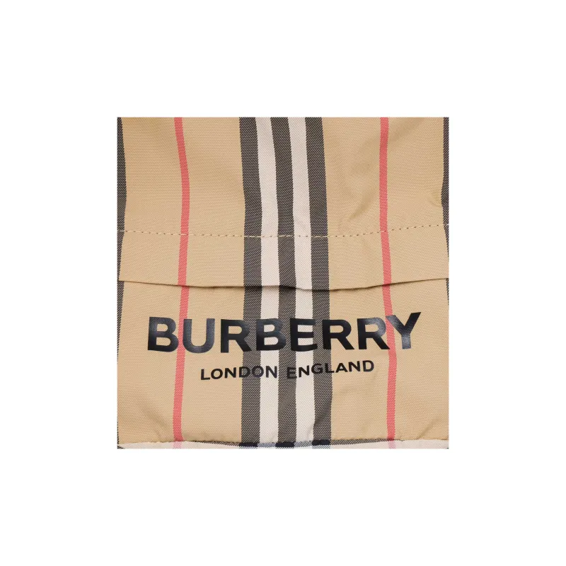 Burberry Logo Print Icon Stripe Drawcord Pouch 'Archive Beige'-6