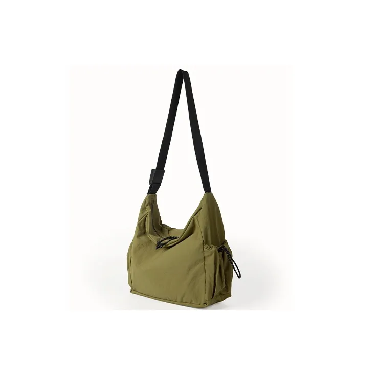 HAWA Nylon Shoulder Bag Unisex Ecru/Apricot Blue/Green Black-10