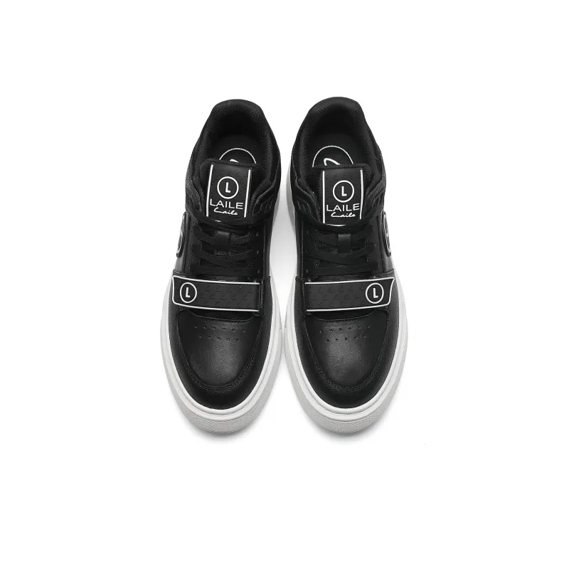 LAILE Low Top Skateboard Shoes Men's Black-2