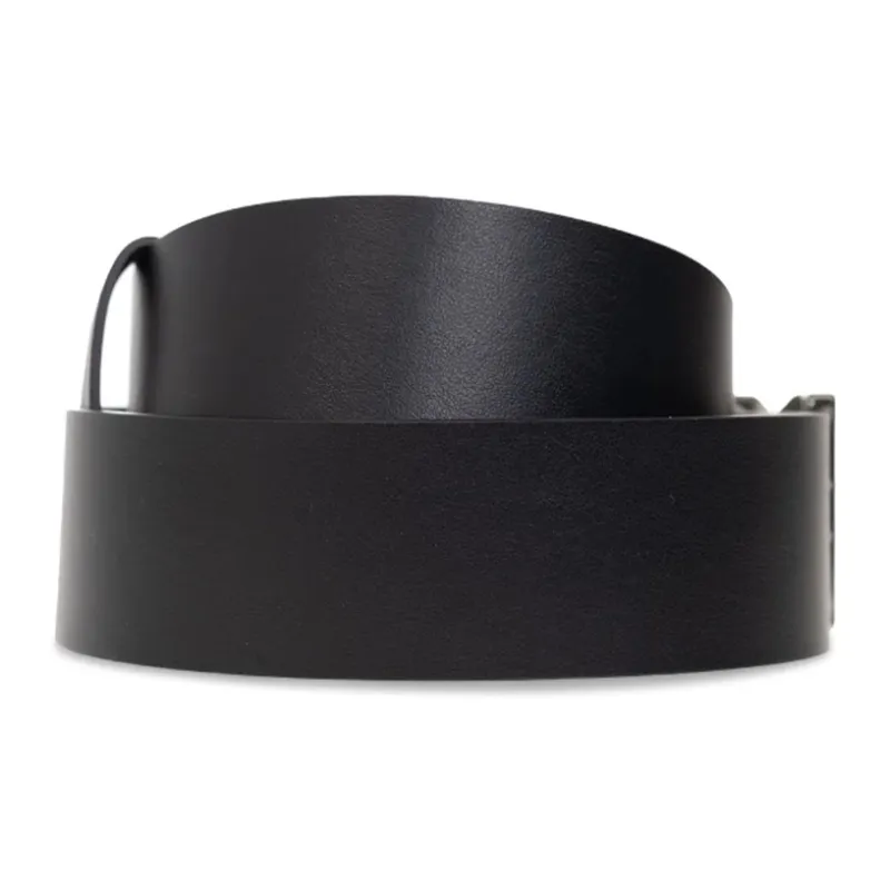 OFF-WHITE Logo Letter Engraving Decoration Calfskin Leather Belts Men's Black Width 4.5cm-1