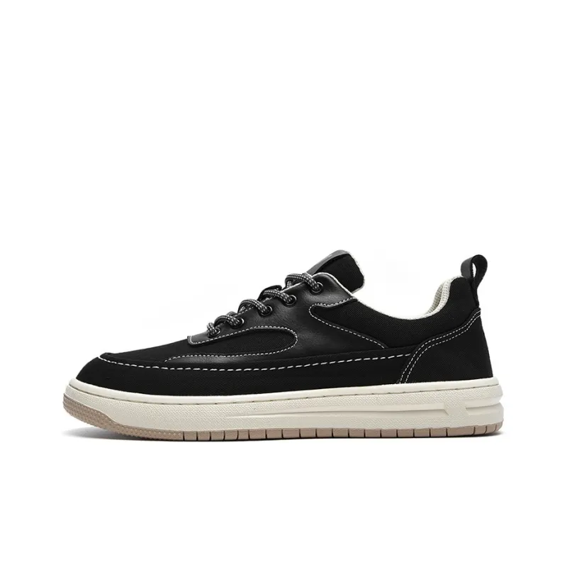 Rich Birds Lightweight Anti Slip Low Top Skateboard Shoes Men's Black-0