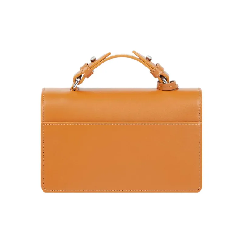 KENZO Cow Leather Handbag Shoulder Bag Crossbody Bag Mini Women's Dark Camel-1