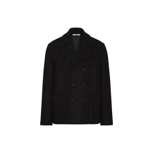 Valentino Coats Men Black