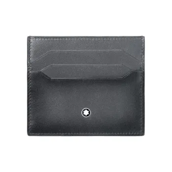 MONTBLANC Meisterstuck Full Grain Cow Leather Card Holder Men's Elegant Gray