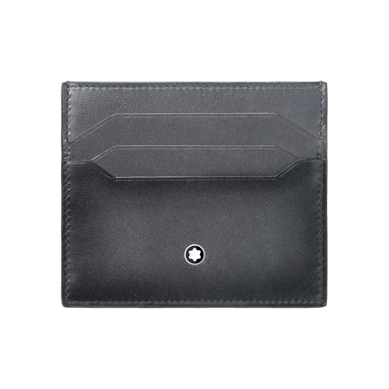 MONTBLANC Meisterstuck Full Grain Cow Leather Card Holder Men's Elegant Gray-0