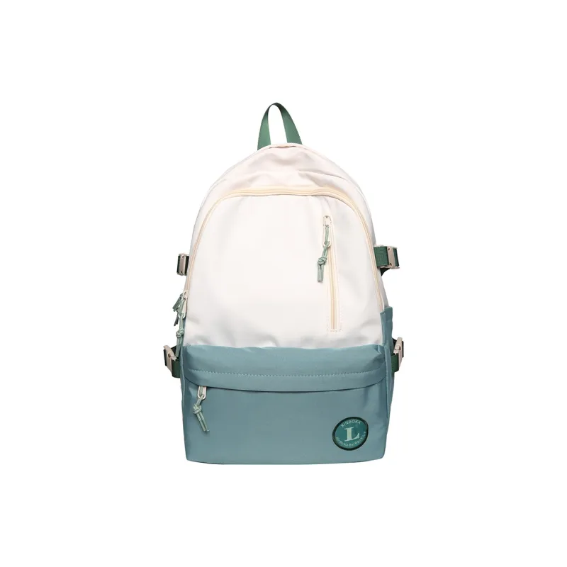Deli Bear Nylon Backpack Large Size Unisex Gray/Black/Violet/Green-11