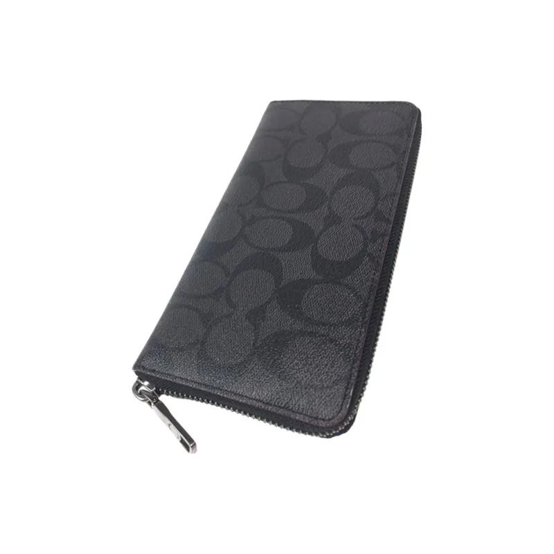 COACH Boxed Canvas With Leather Wallet Men's Black & Deep Monogram-3